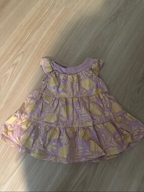 Lilac and Gold Floral Tiered Baby Dress